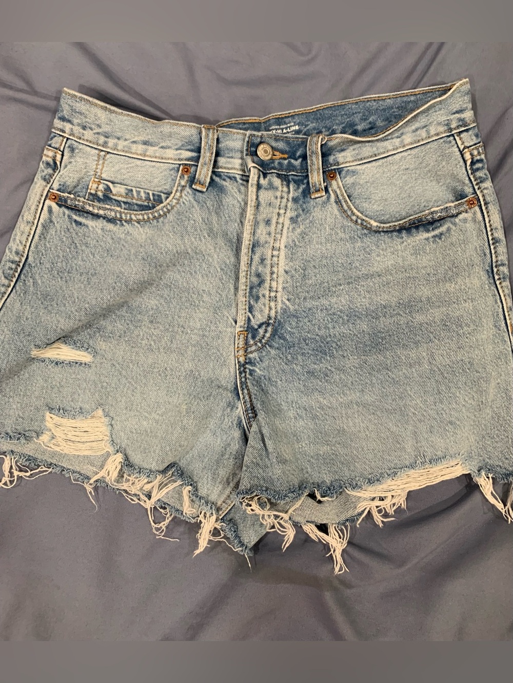 Old Navy Light Blue Distressed Denim Jean Shorts